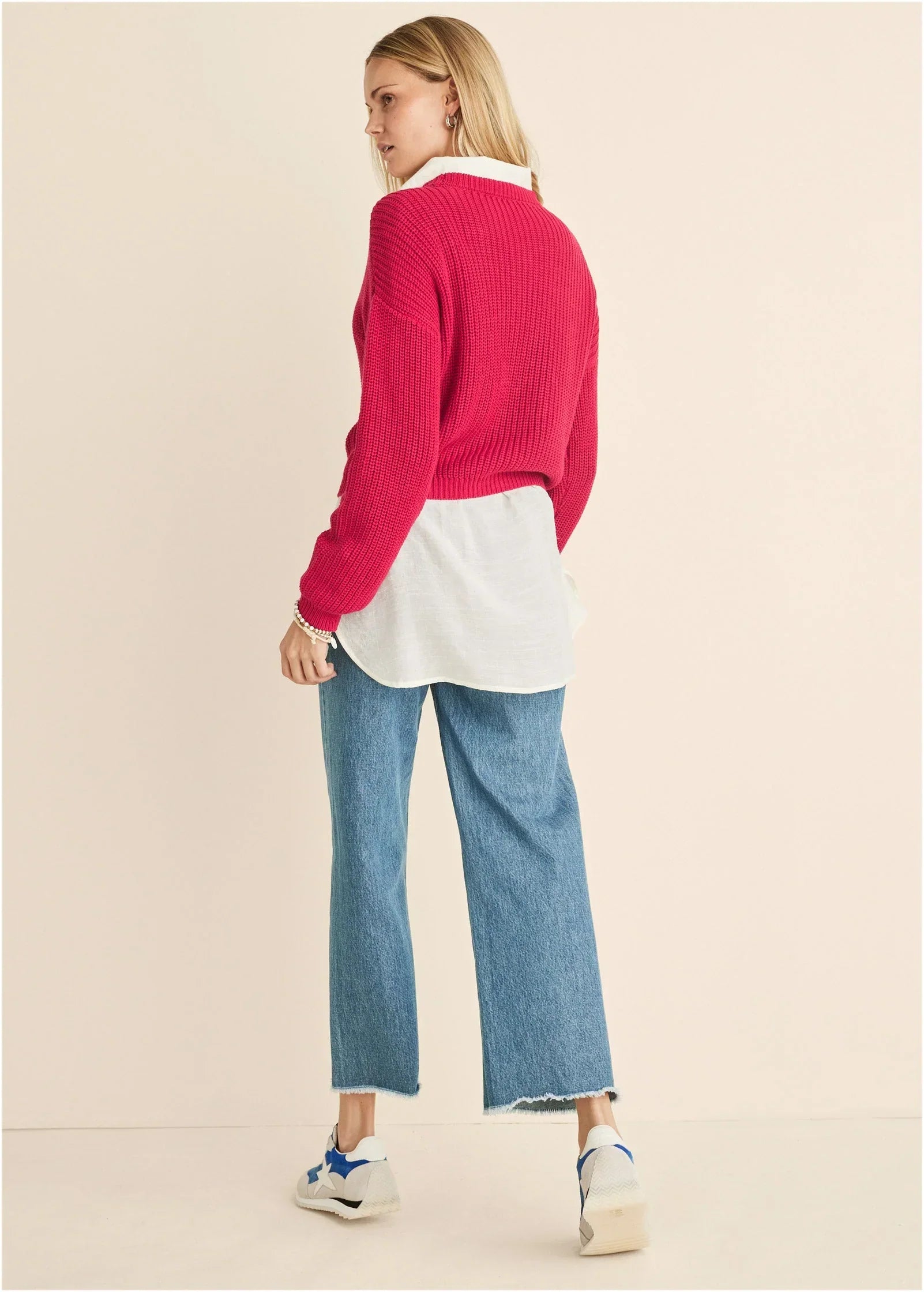 Slub Crew Sweater Red
