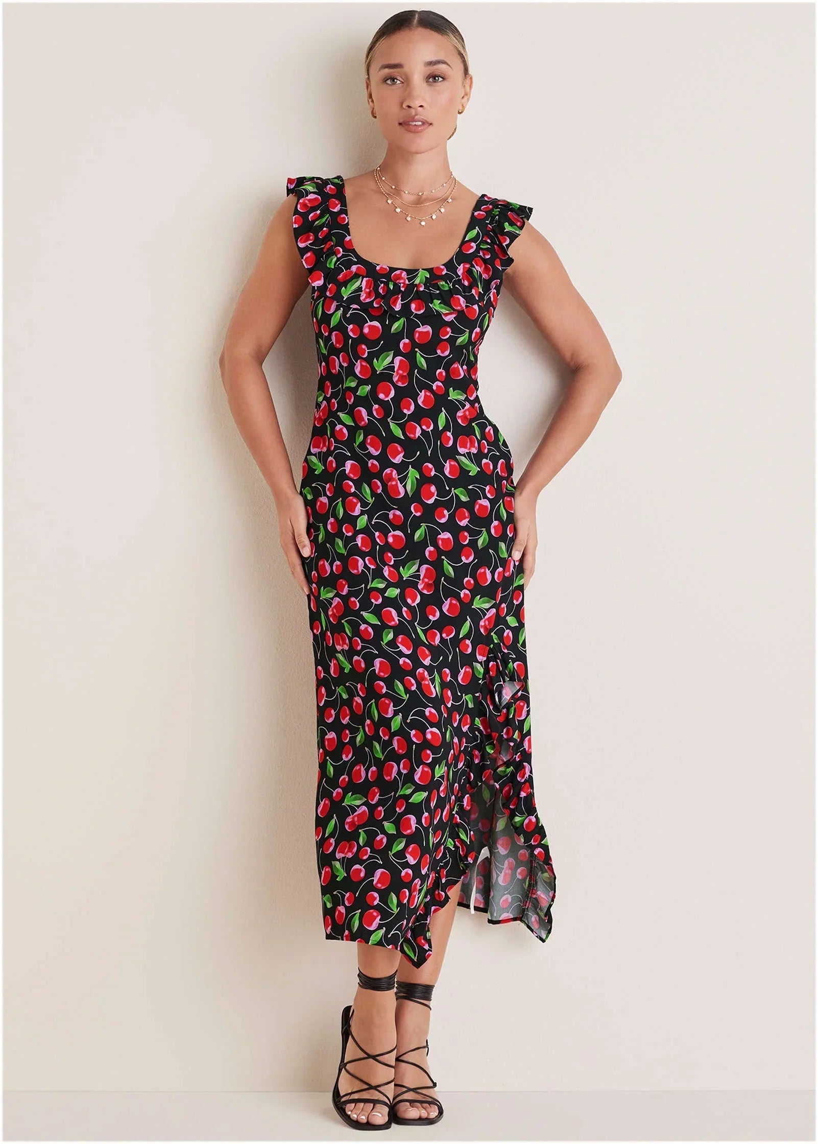 Ruffle Maxi Dress Very Cherry