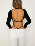 MINERVA LONG SLEEVE BODYSUIT BLACK