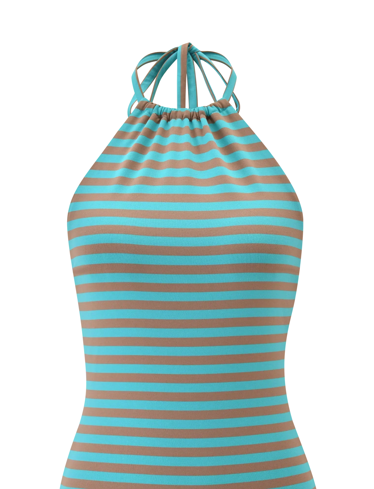 DILLON DRESS 20 MUSHROOM AQUA STRIPE