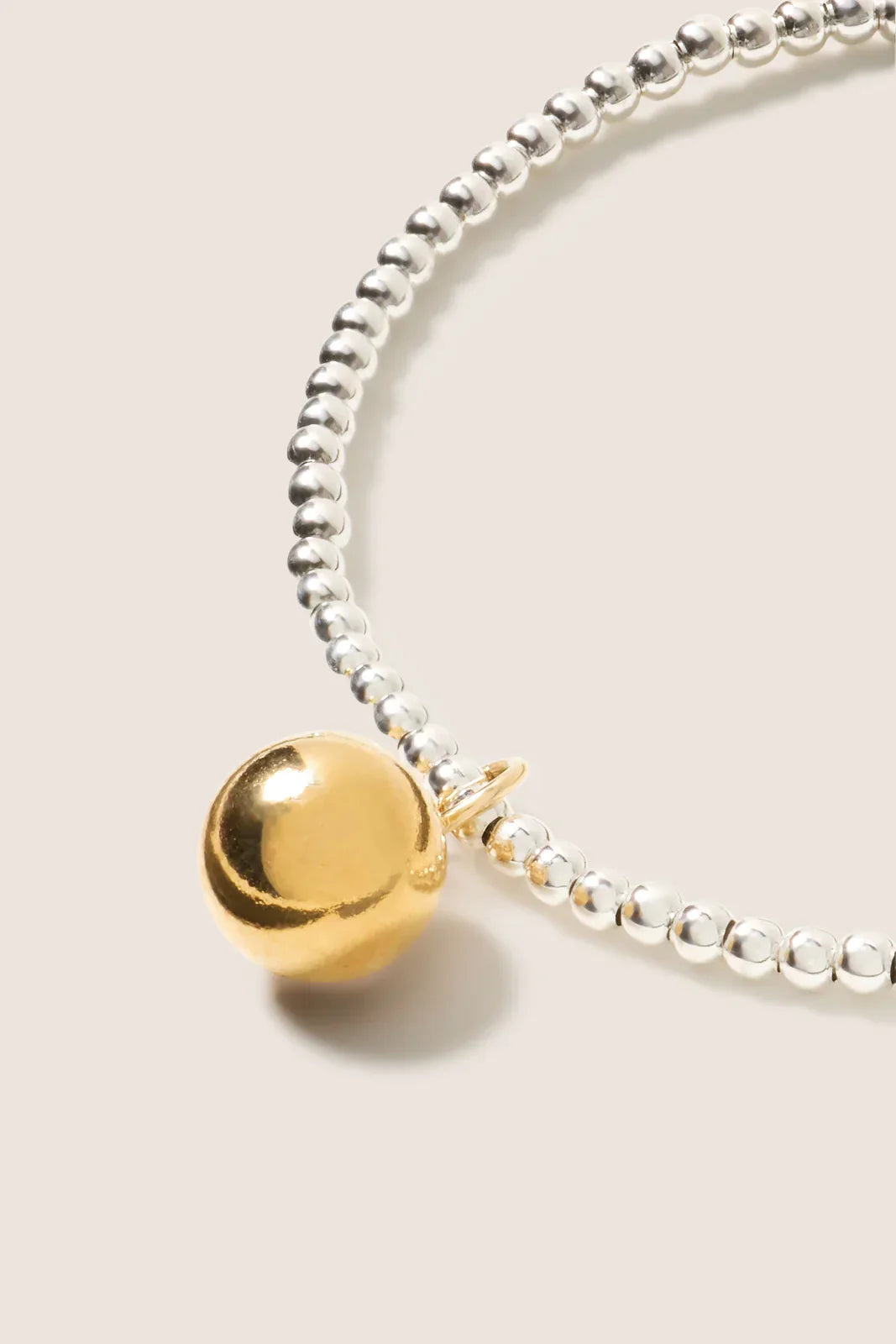 Classic Mixed Metal 2mm Bracelet w Bead