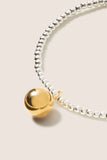 Classic Mixed Metal 2mm Bracelet w Bead