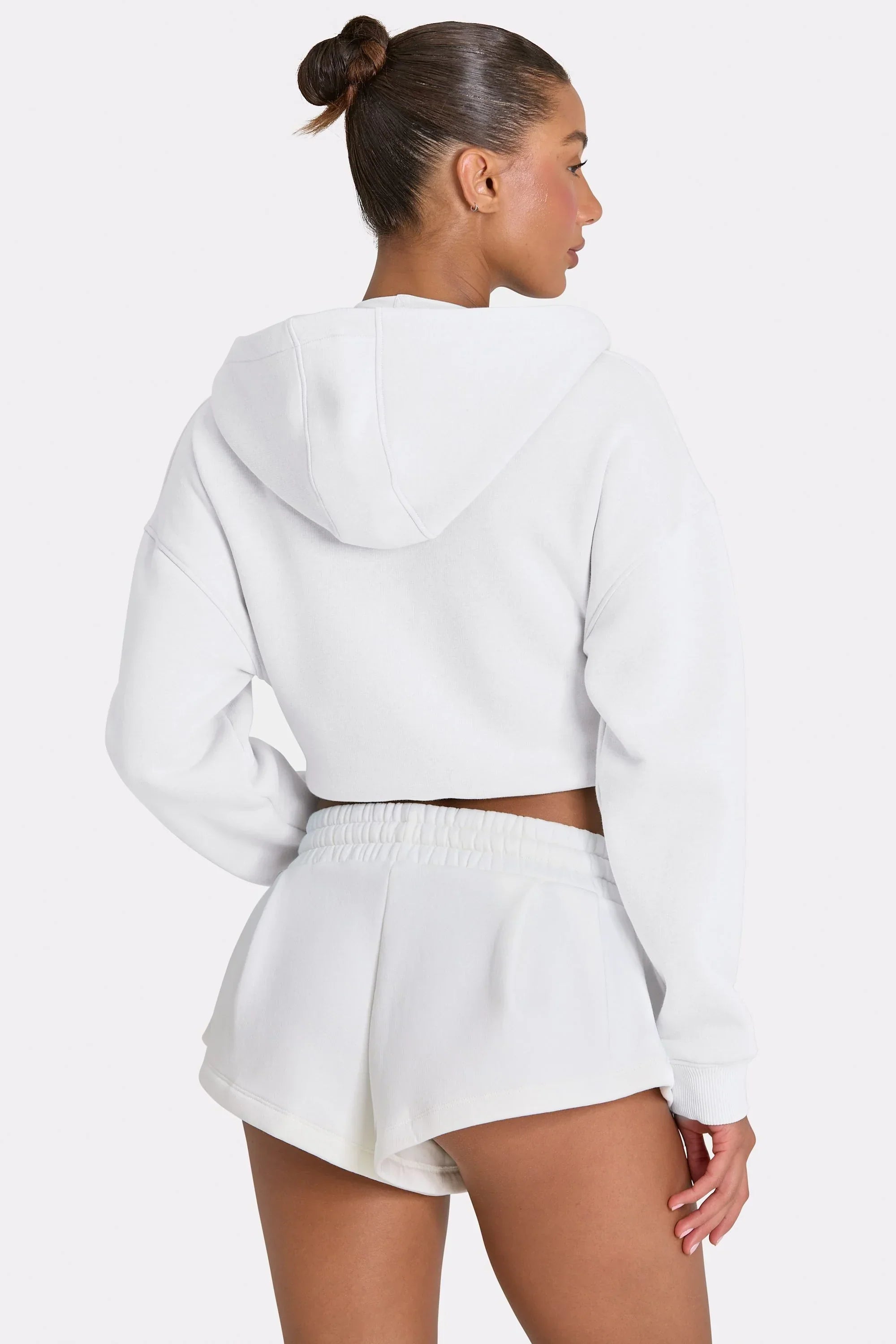 Oversized Zip Up Hoodie in Coconut