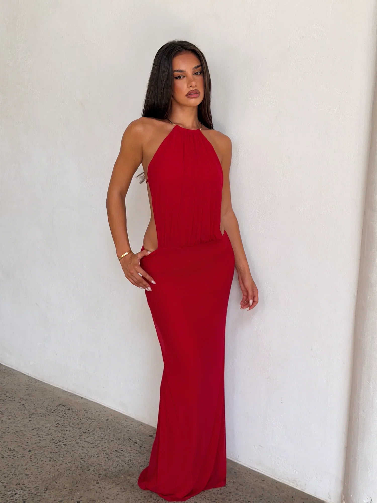 EVANNA MAXI DRESS RED