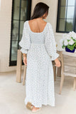 Thalia White Floral Smocked Top Maxi Dress SALE