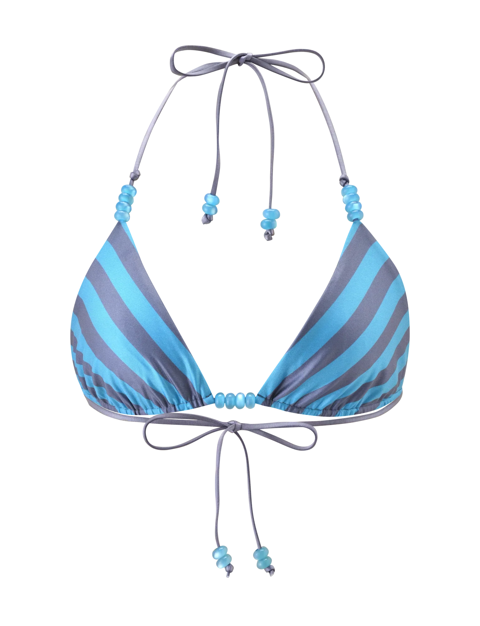FINLEA REVERSIBLE BIKINI TOP BLUE GREY DOT AND STRIPE