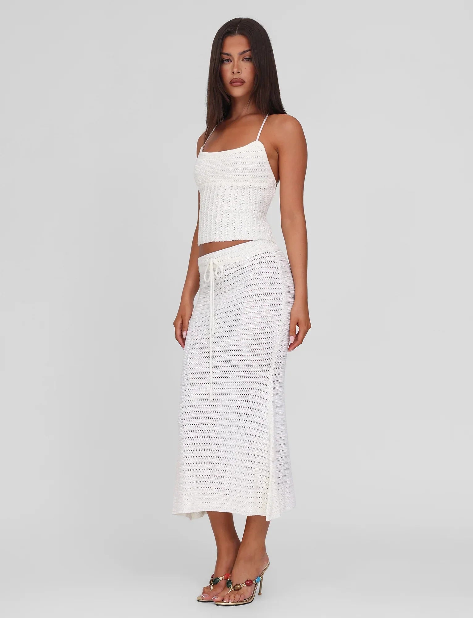 EMELYN MIDI SKIRT CREAM