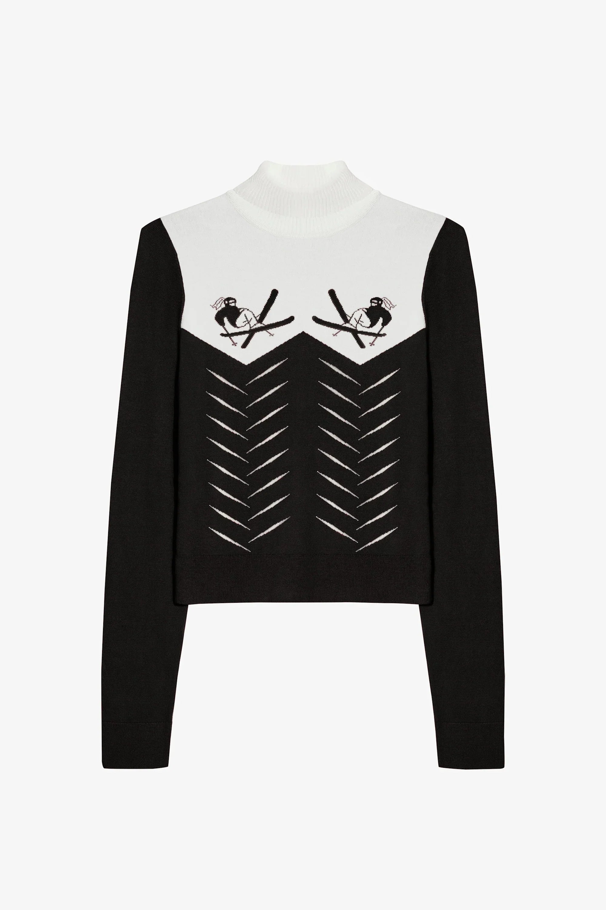 Knit Long Sleeve Fitted Top in Black