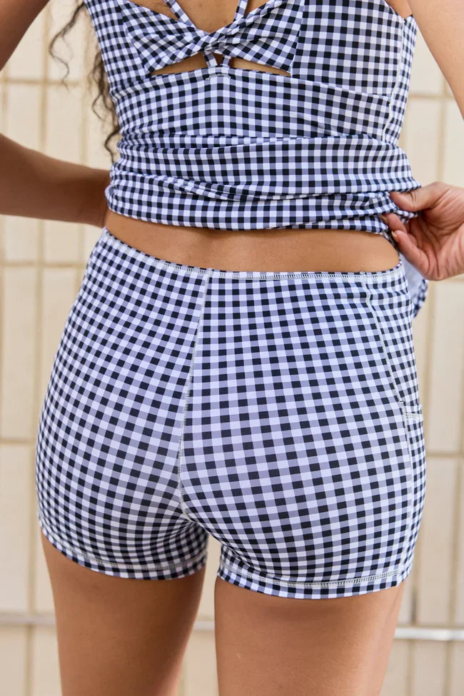 Active State Black Gingham Dress