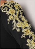 Embellished Scuba Dress Jet Black