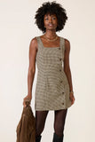 Houndstooth Wool Mini Dress