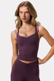 Soft Active Sweetheart Neck Tank Top in Plum
