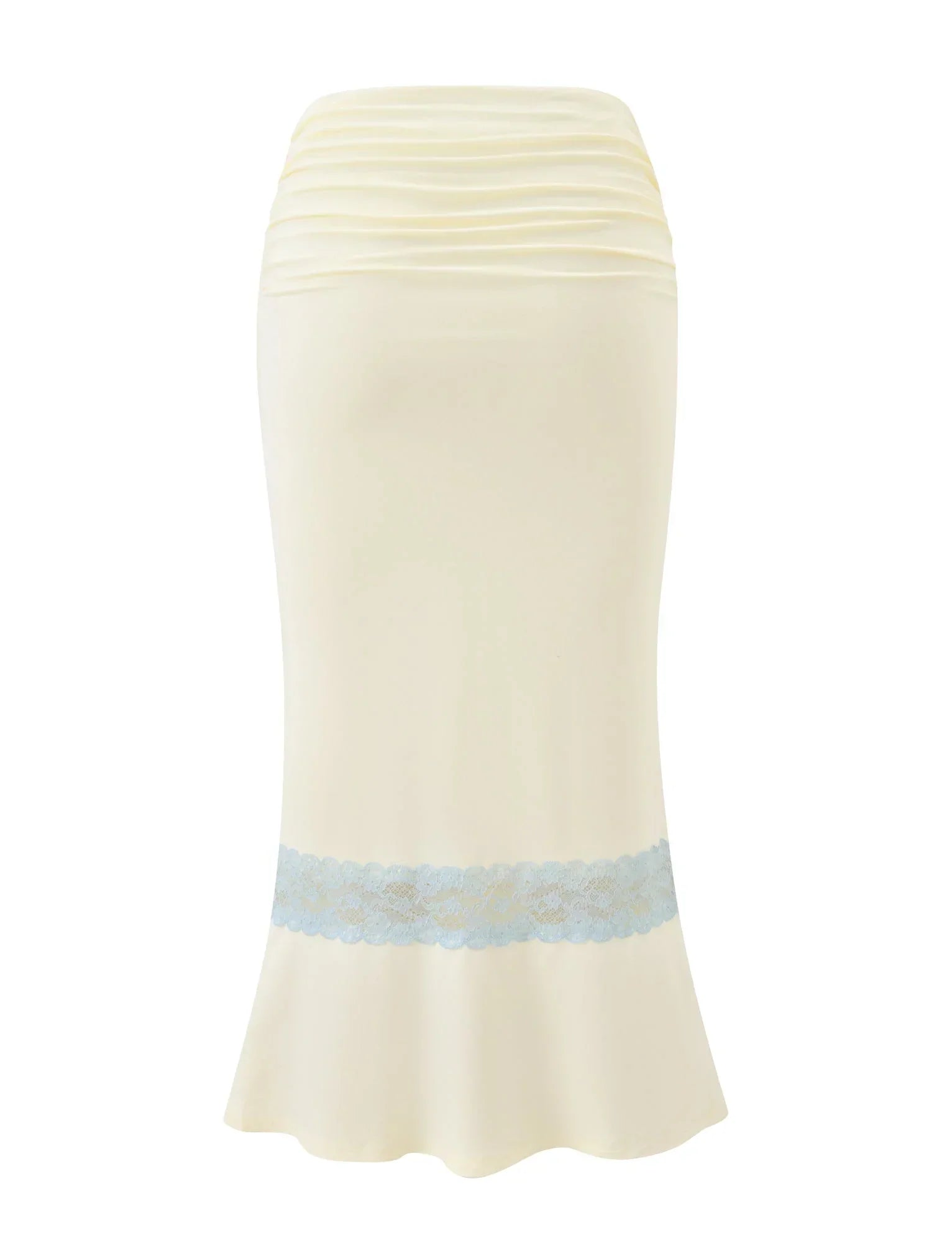 CALINA LACE PANEL MIDI SKIRT CREAM