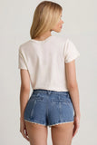 Low Rise Hot Pants in Mid Blue