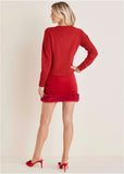 Sequin Tree Sweater Haute Red