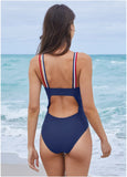 Strappy One Piece Swimsuit Ultramarine Blue