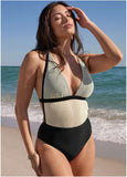 Crochet Open Back Swimsuit Cream