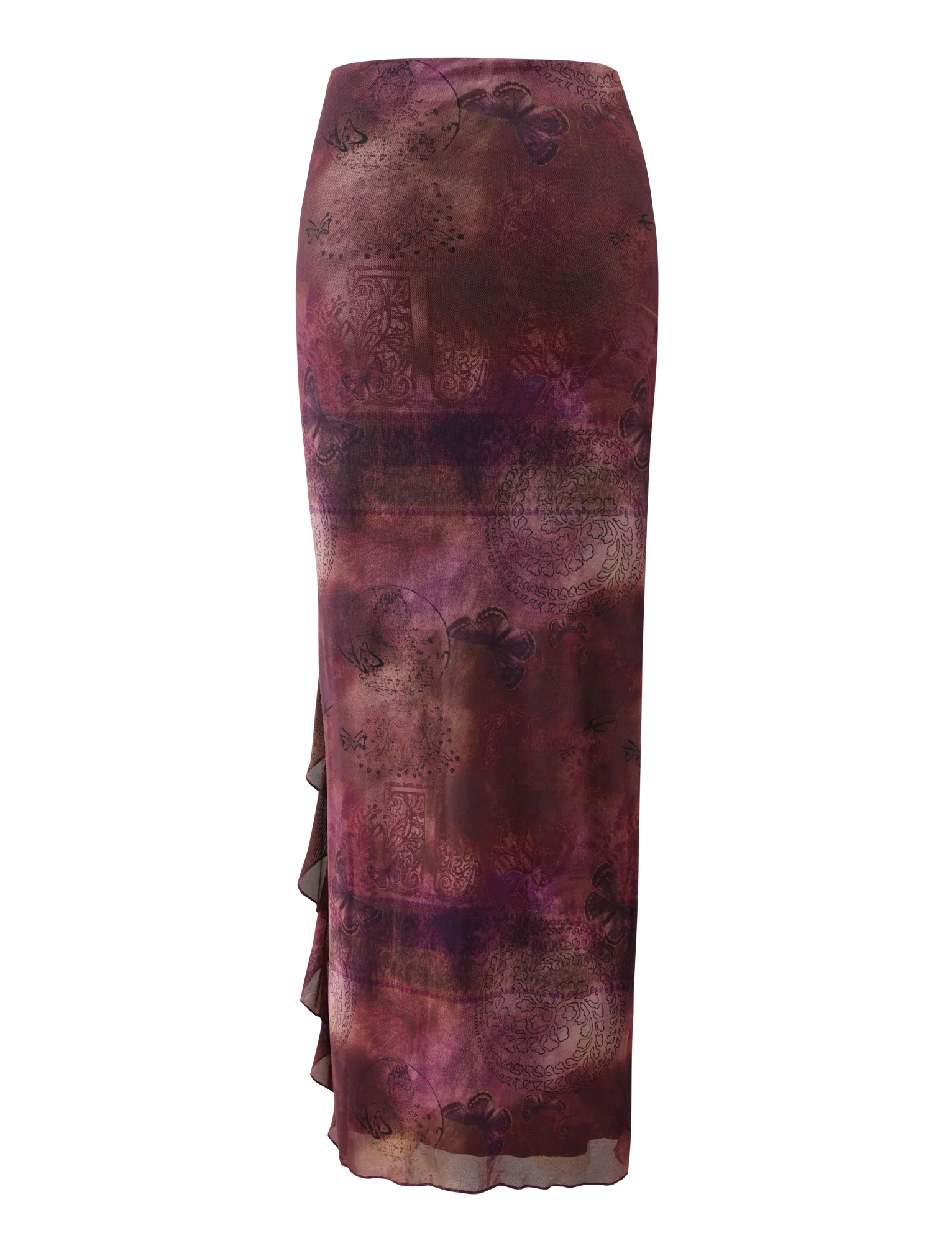 THEO SKIRT PLUM BUTTERFLY PAISLEY
