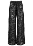 Lace Cover Up Pant Jet Black