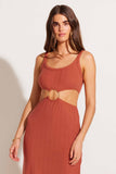 The Icon Cutout Dress Terracotta Organic Rib