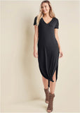 Casual T Shirt Maxi Dress Black