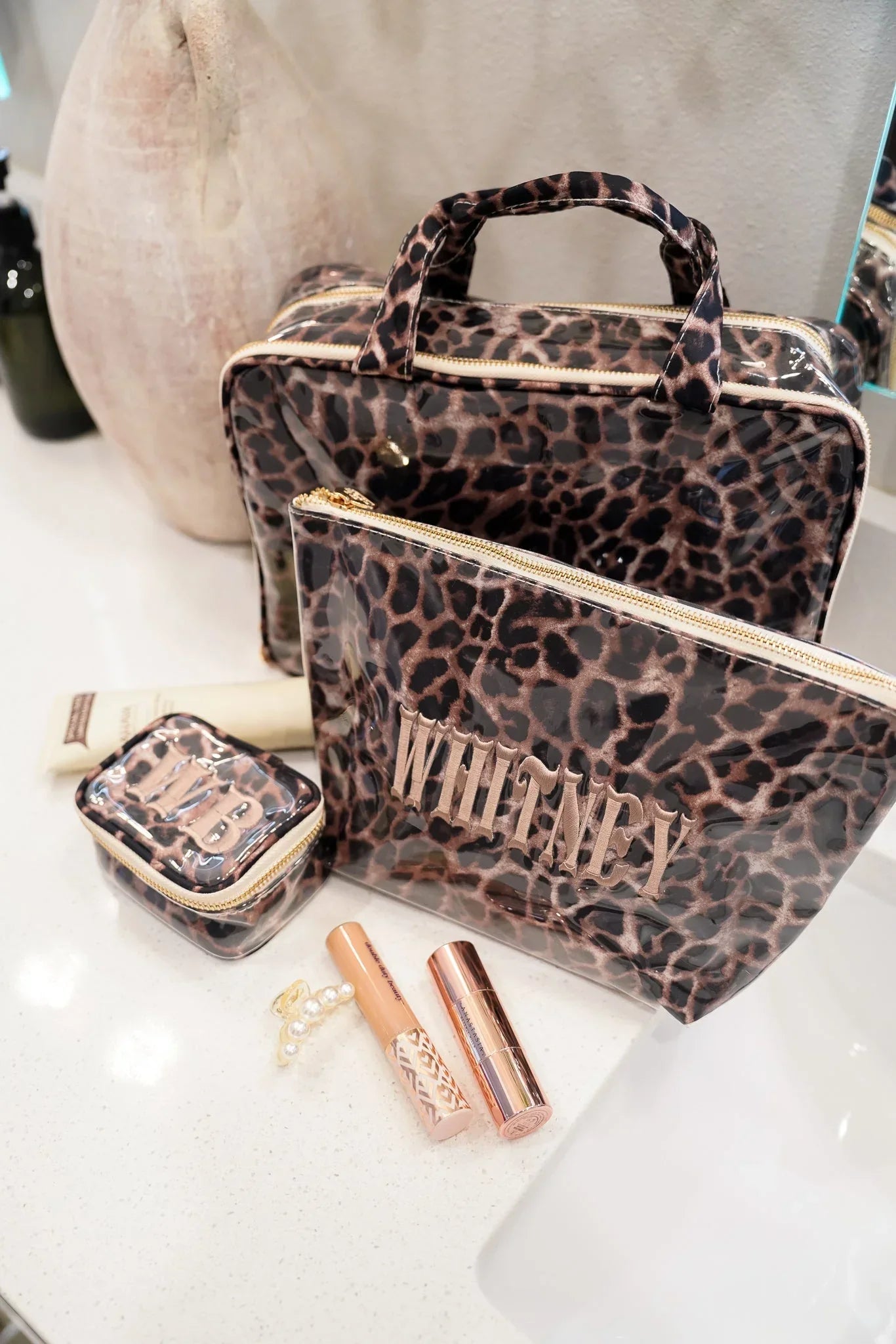 KenzKustomz Clear Coat Toiletry Case Leopard