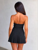 KITTIE LACE PLEAT DRESS BLACK DOT
