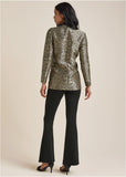 Leopard Jacquard Blazer Black Gold
