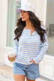 Hayes Blue And White Stripe Henley