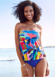 Ruffle Bandeau Tankini Top Living Art