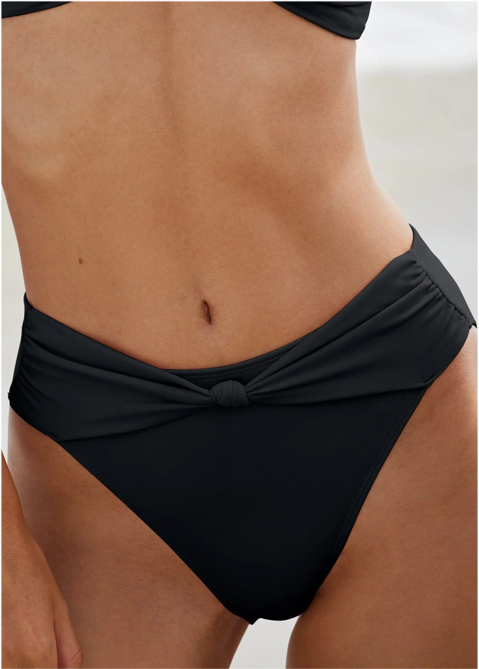 Knot Detail Bikini Bottom Black Beauty