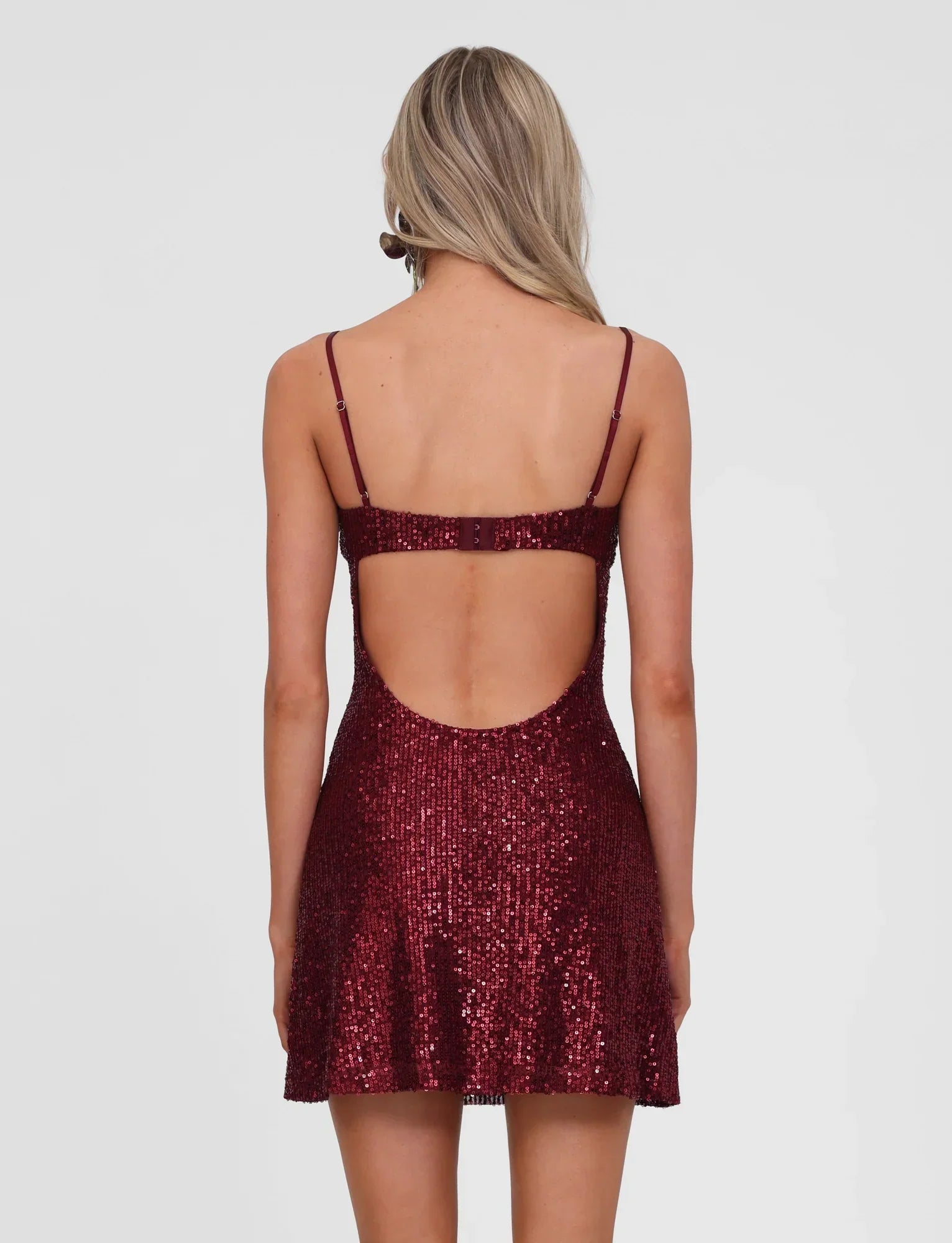 ZEINA MINI DRESS WINE SEQUIN