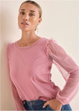 Dot Mesh Sleeve Top Polignac