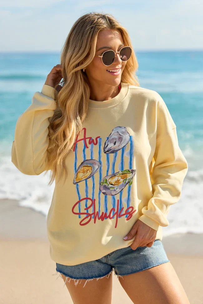 Aw Shucks Yellow Graphic Sweatshirt