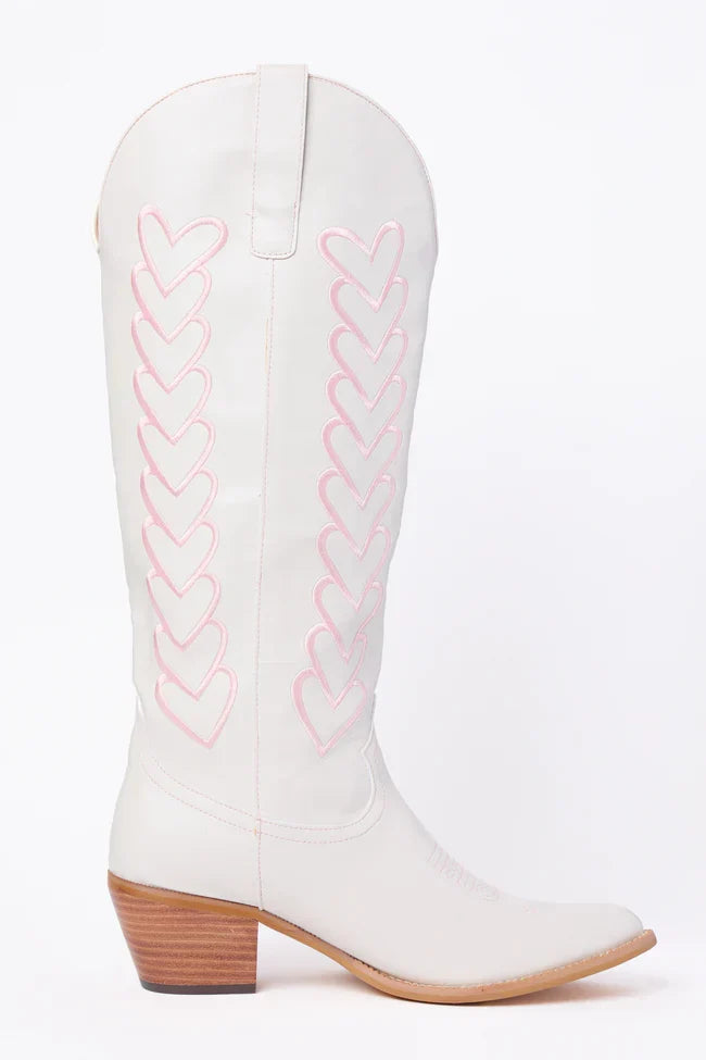 Mila Ivory Heart Cowboy Boots