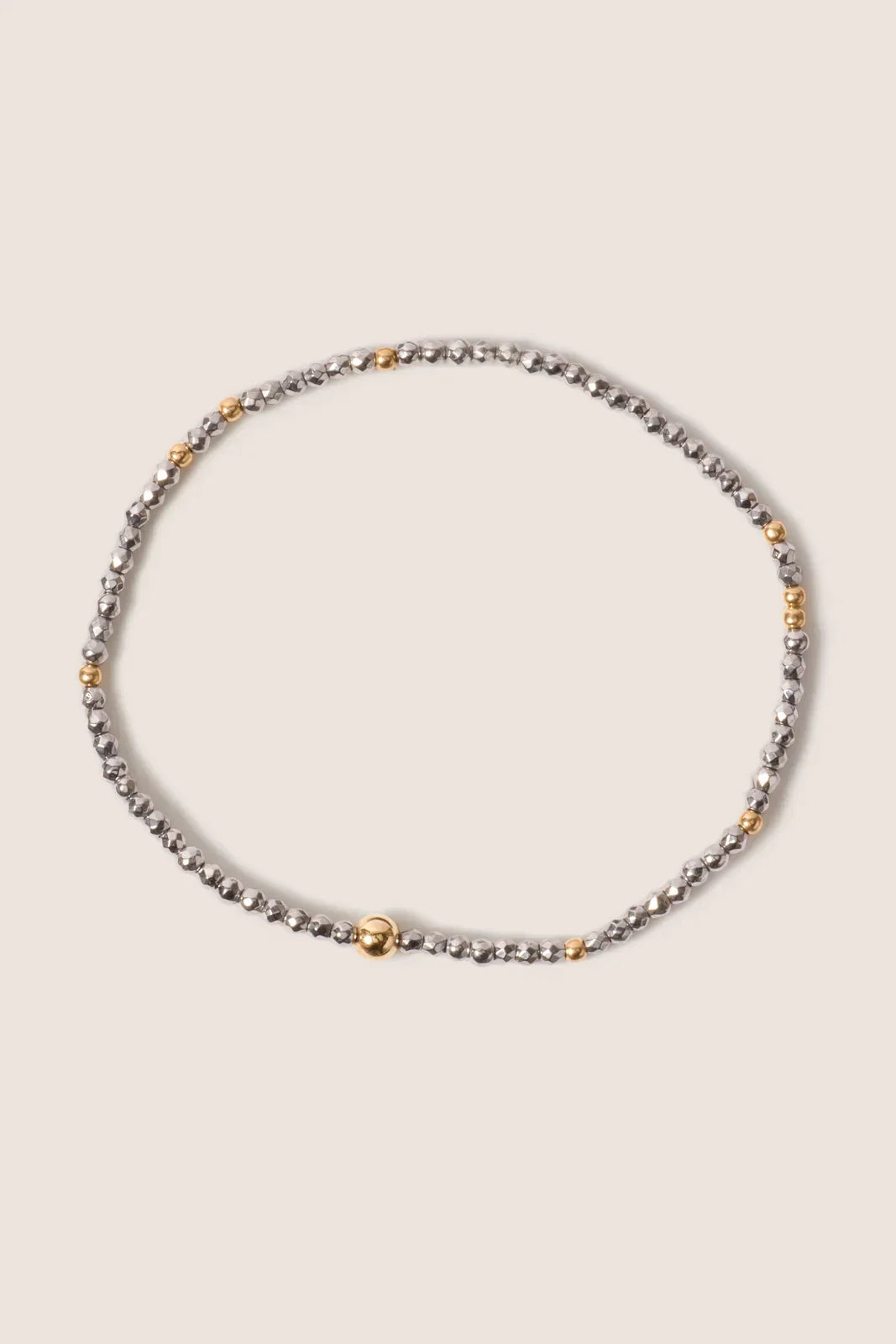 Hope Unwritten Silver Faceted Hematite 2mm Bead Bracelet