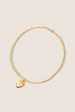 Classic Gold 2mm Bracelet w Heart
