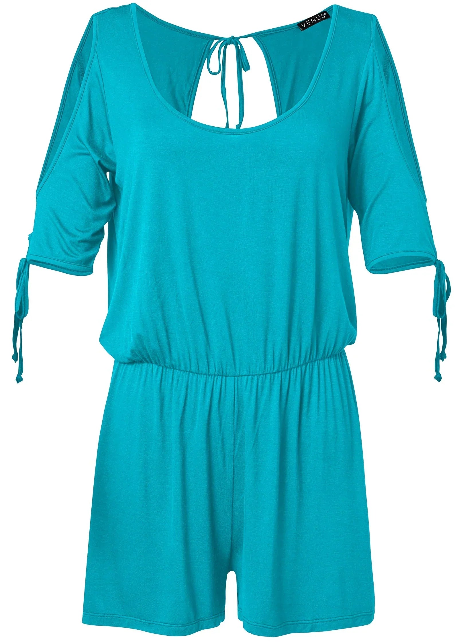 Cold Shoulder Romper Aqua Reef