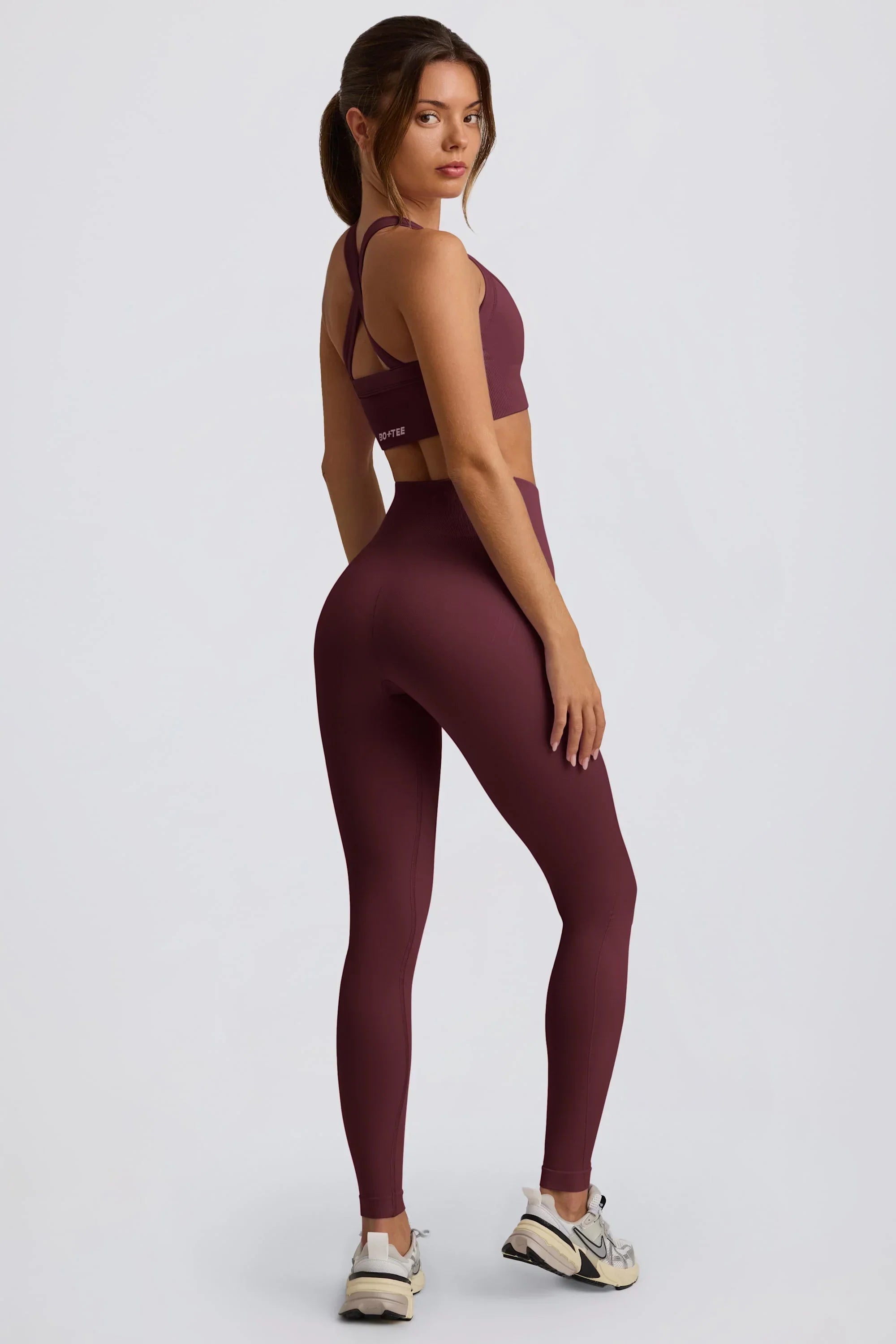 Super Sculpt Seamless High Waist Leggings in Burgundy