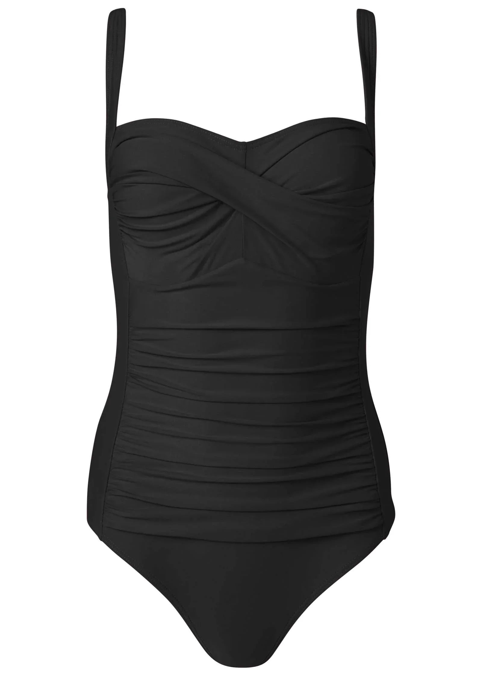 Ruched Bra One Piece Black Stone