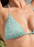 Eyelet Cutout Triangle Top Blue Endeavor Pearl White