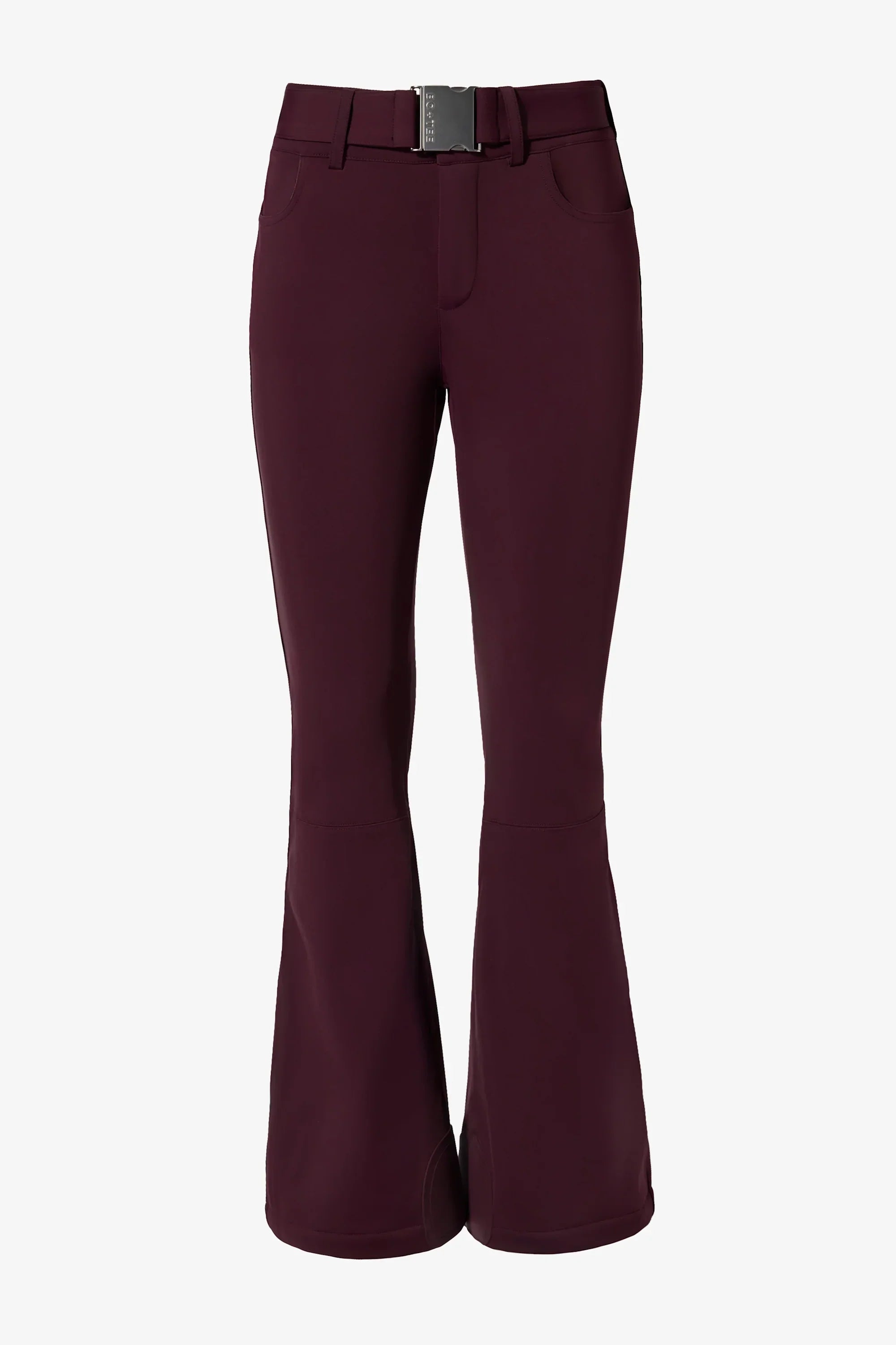Waterproof Belted Ski Salopettes in Burgundy