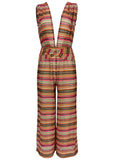 Crochet Cover Up Jumpsuit Raspberry Multi