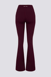 Soft Active V Waist Pocket Flared Leggings in Burgundy