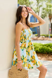 Calloway Lemon Print Strapless Dress