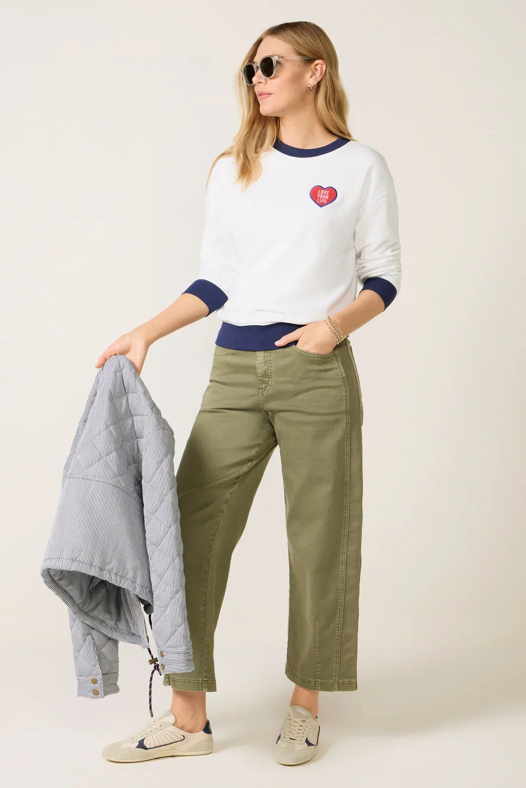 Crew Neck Patch Sweatshirt