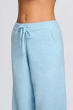 Knit Mid Rise Wide Leg Joggers in Powder Blue