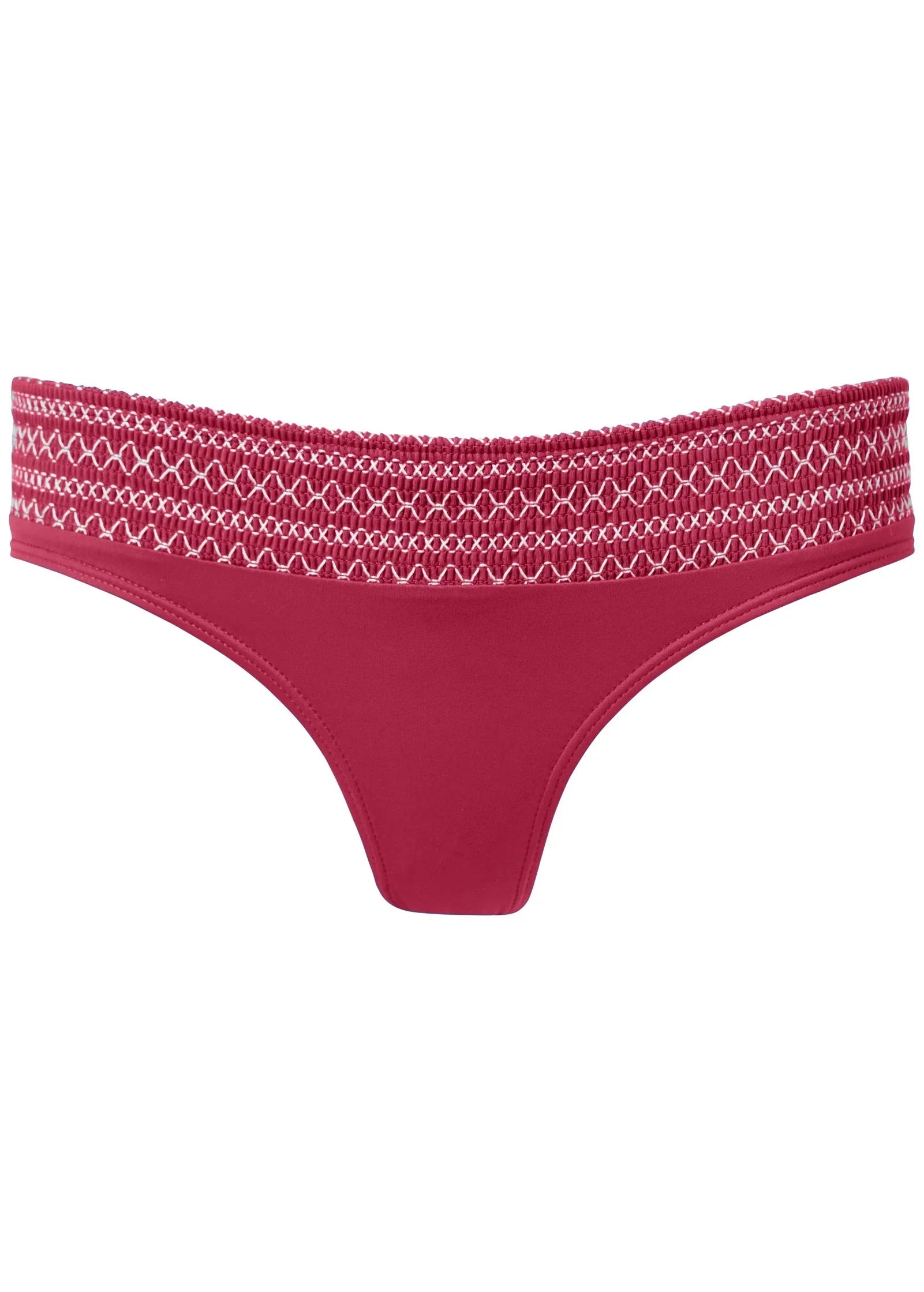 Smocked Bikini Bottom Dark Ruby Shine