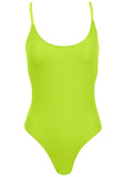 Superrib Tie Back One Piece Lime
