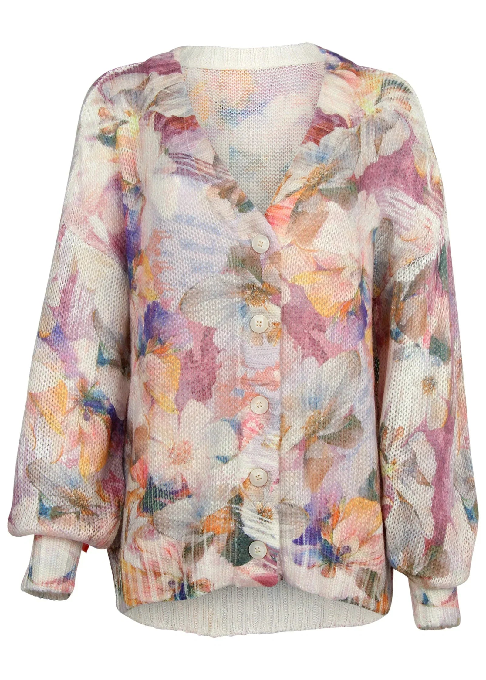 Light Weight Cardigan Digital Wildflowers